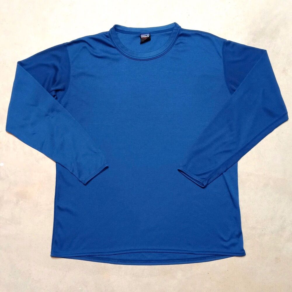 Vintage Patagonia Made In USA Blue Capilene Base Layer Shirt - Men's Large
